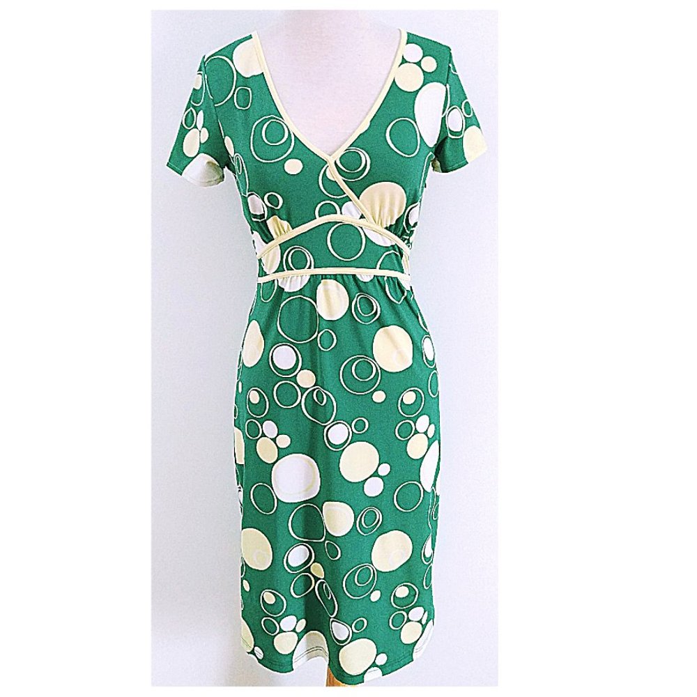 Green print dress